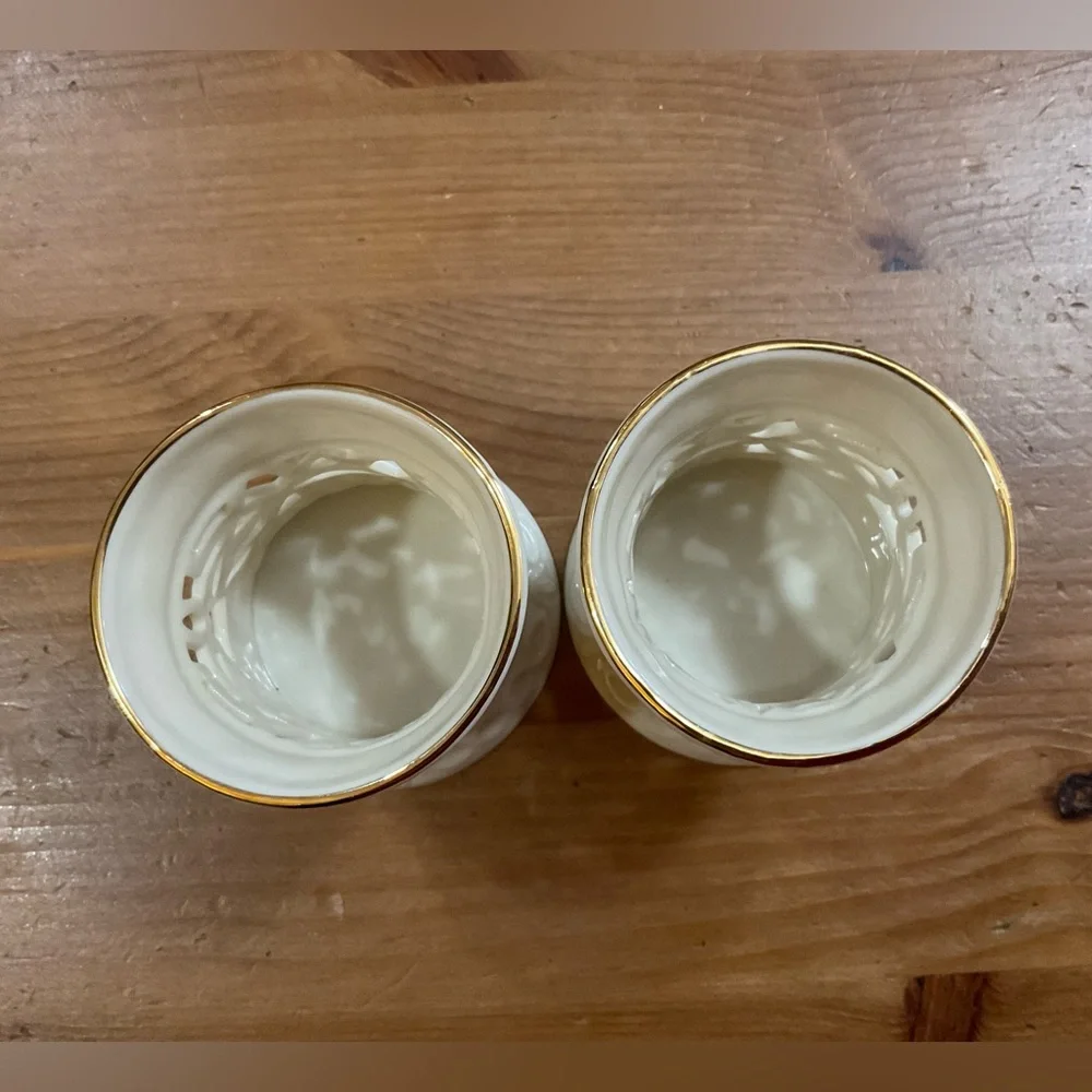 Lenox:illuminations ivory porcelain vintage votive candle holders set of two